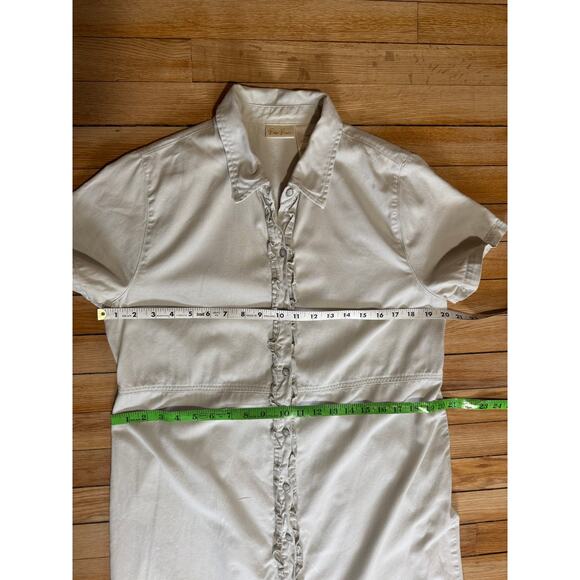 Vintage Bobbie Brooks 90s Light Cream Khaki Short Sleeve Dress Size Large - Picture 11 of 13